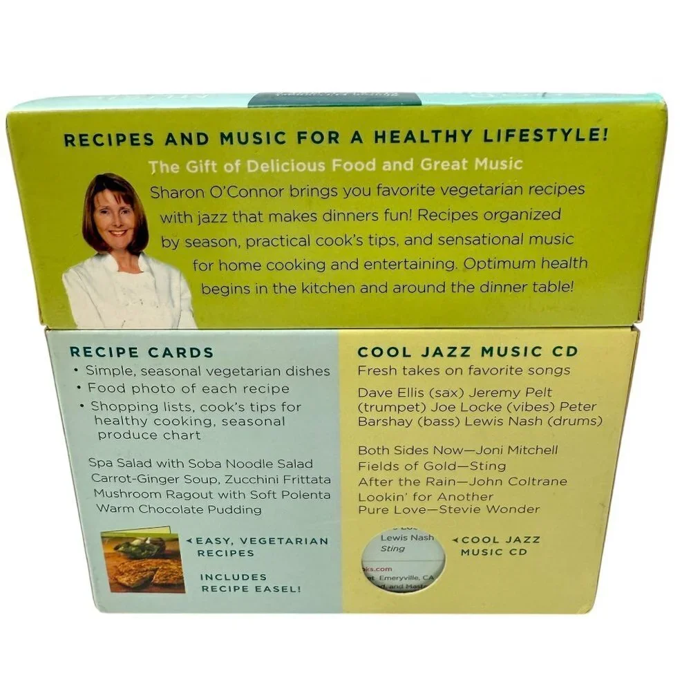 Menus and Music Organic Vibe Recipes and Jazz CD Cooking Book Set